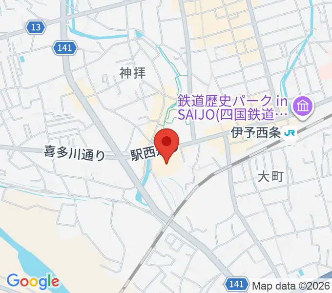 西条市総合文化会館の地図