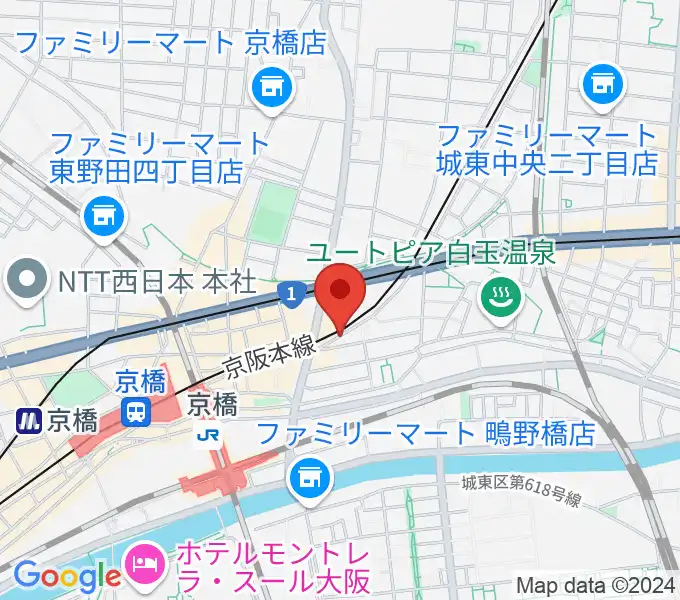 ベースオントップ京橋店の地図