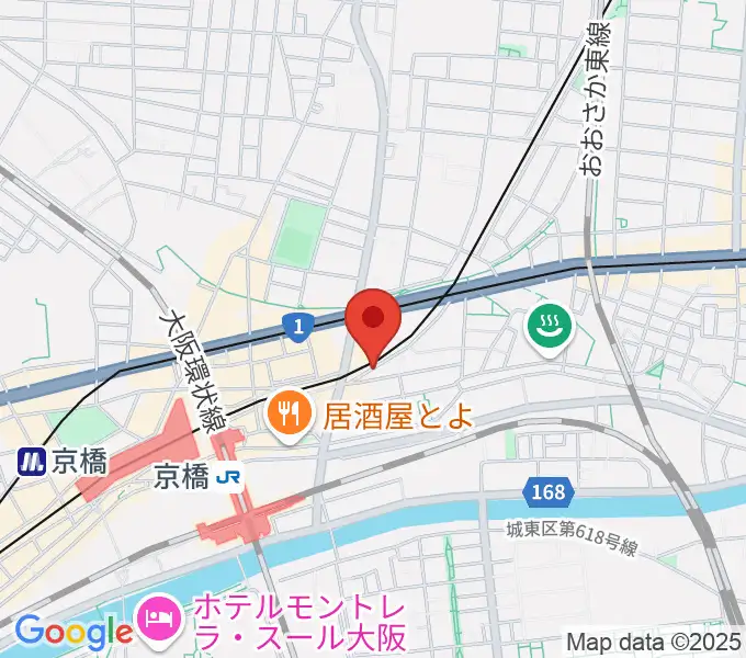ベースオントップ京橋店の地図