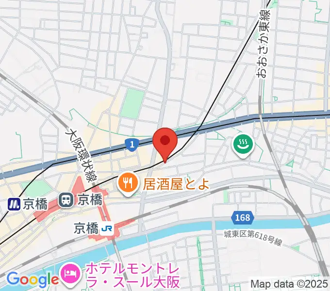 ベースオントップ京橋店の地図