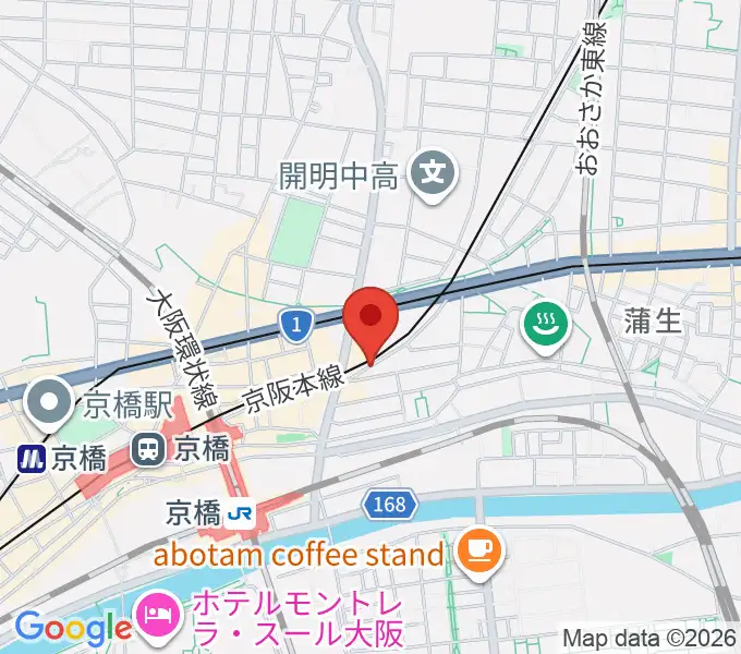 ベースオントップ京橋店の地図