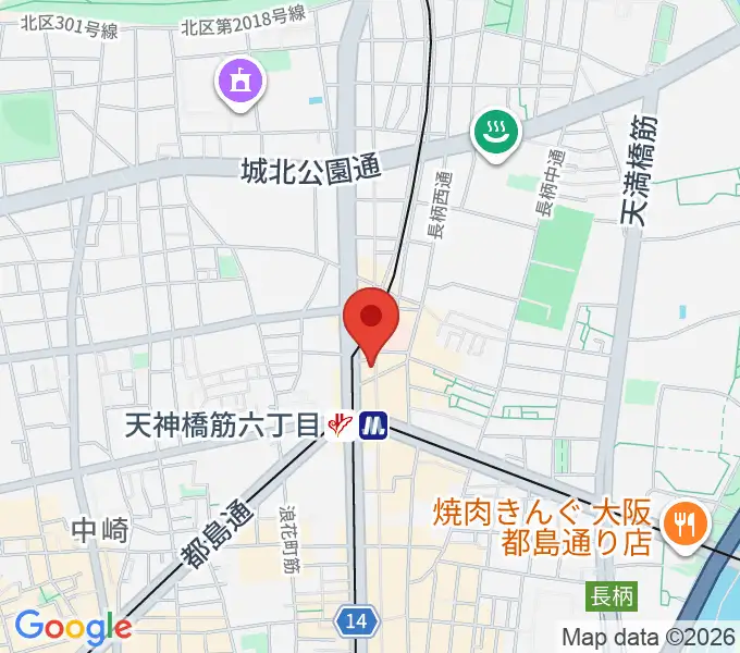 ベースオントップ天六店の地図