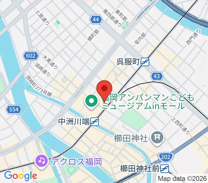 博多座の地図