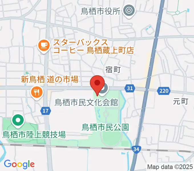 鳥栖市民文化会館の地図
