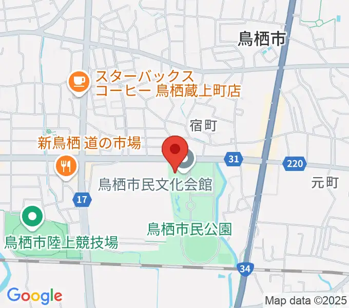鳥栖市民文化会館の地図