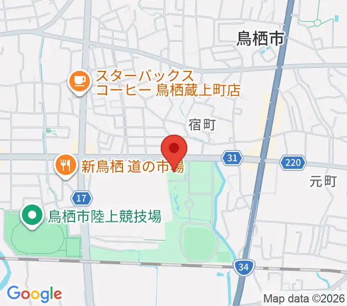 鳥栖市民文化会館の地図