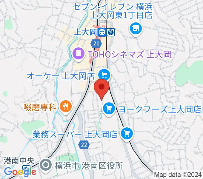 上大岡ギタースクールの地図