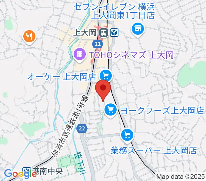 上大岡ギタースクールの地図