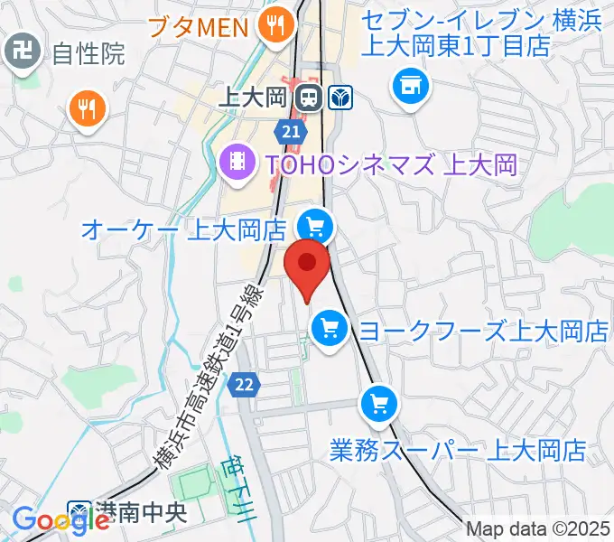 上大岡ギタースクールの地図
