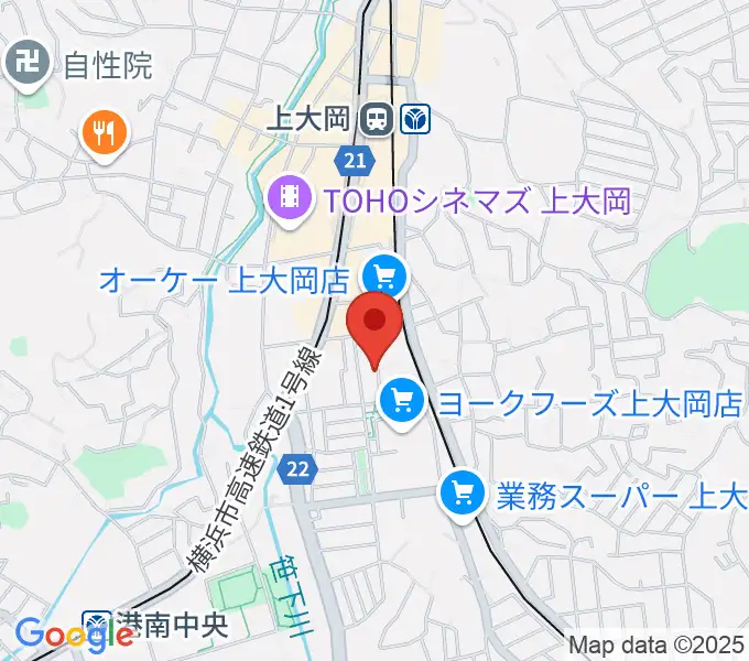 上大岡ギタースクールの地図
