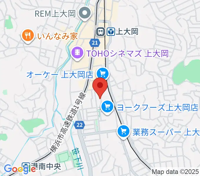 上大岡ギタースクールの地図