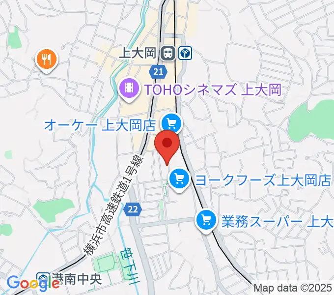 上大岡ギタースクールの地図