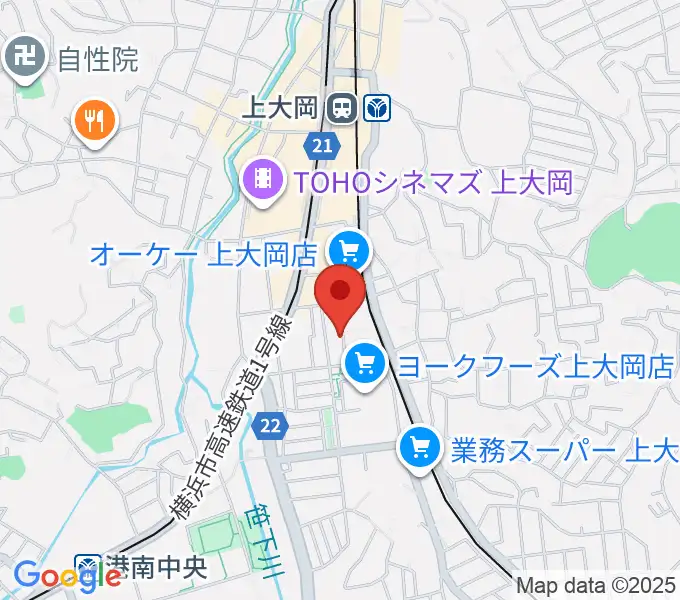 上大岡ギタースクールの地図