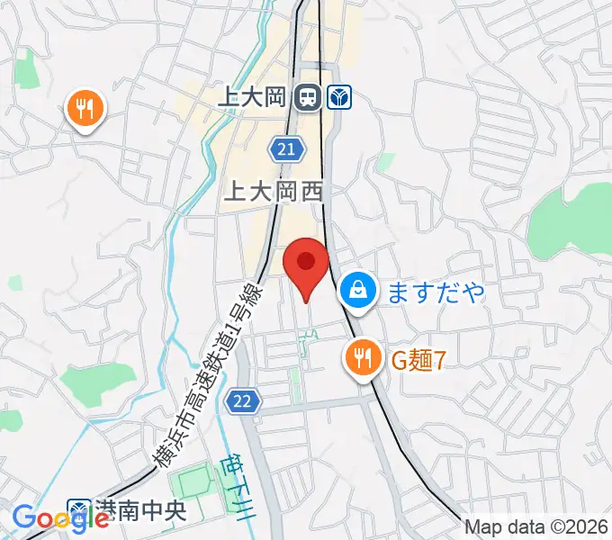 上大岡ギタースクールの地図