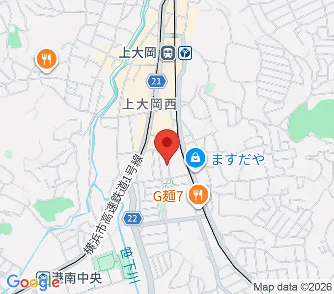 上大岡ギタースクールの地図