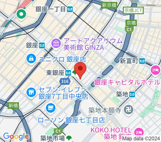 歌舞伎座の地図