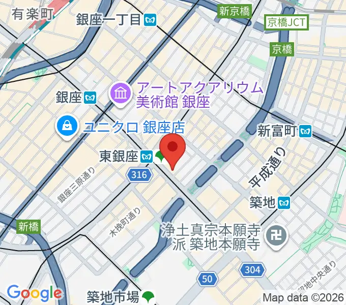 歌舞伎座の地図
