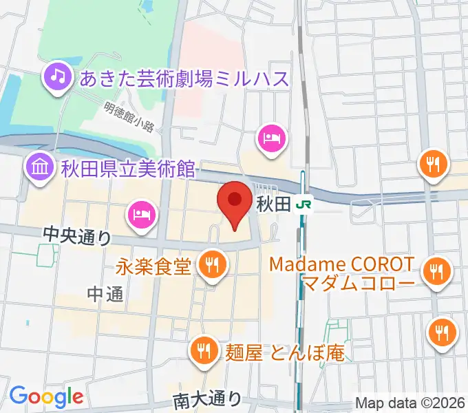 秋田カルチャースクールの地図
