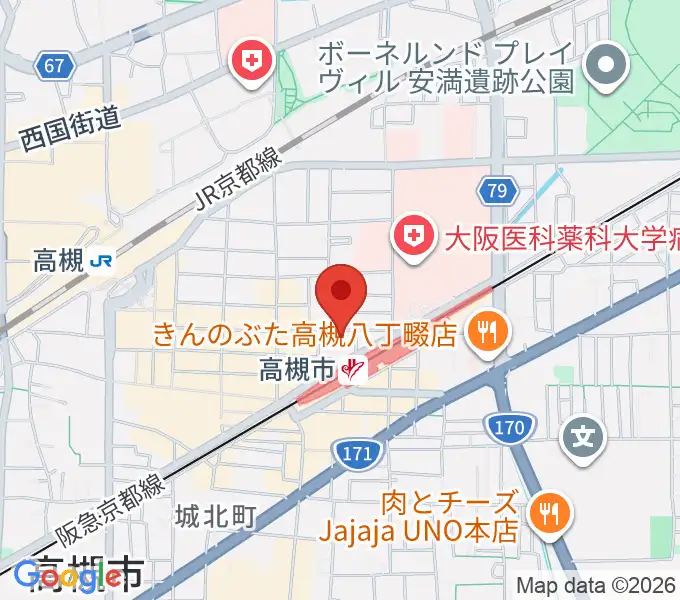 高槻ナッシュビルウエストの地図