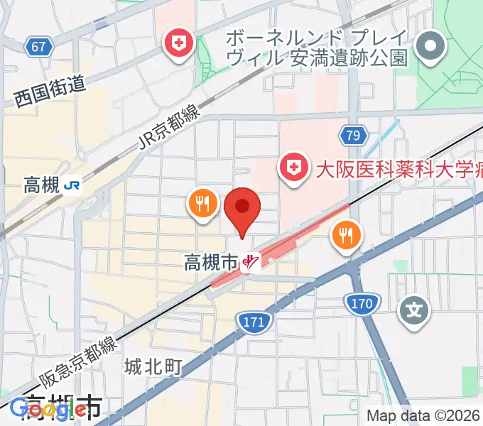 高槻ナッシュビルウエストの地図