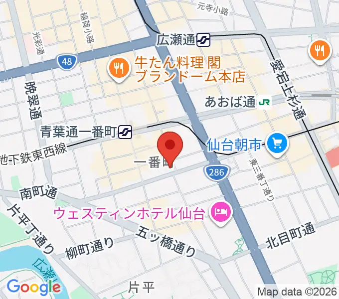 仙台青葉カルチャーセンターの地図