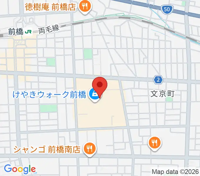 前橋カルチャーセンターの地図