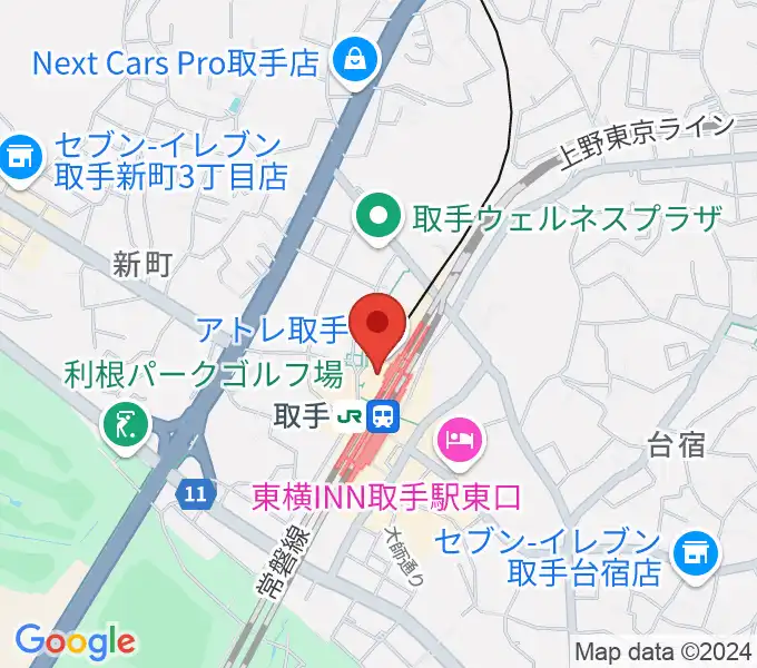 取手カルチャーセンターの地図