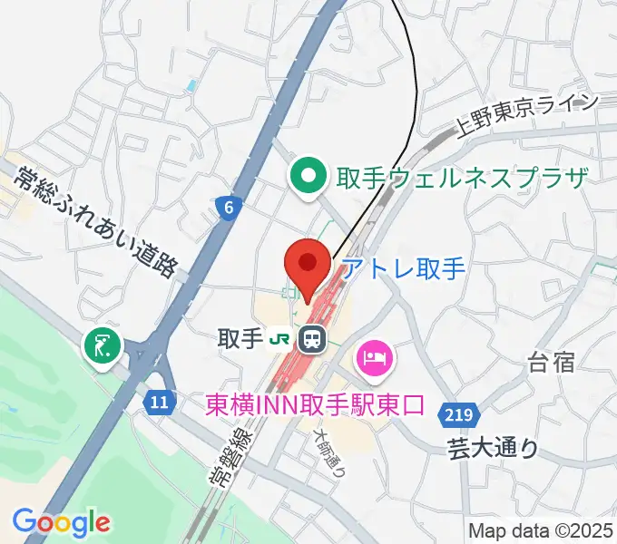 取手カルチャーセンターの地図