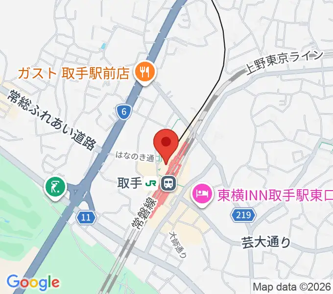 取手カルチャーセンターの地図
