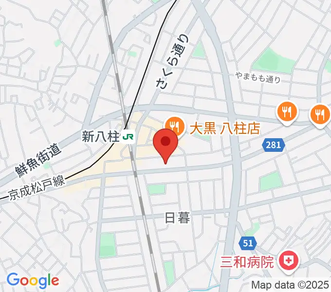 ヨークカルチャーセンター八柱の地図