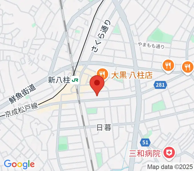 ヨークカルチャーセンター八柱の地図