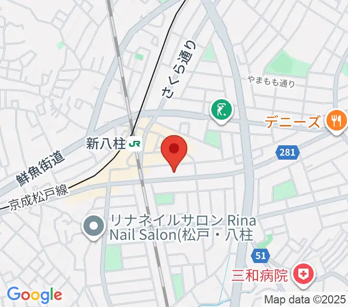 ヨークカルチャーセンター八柱の地図