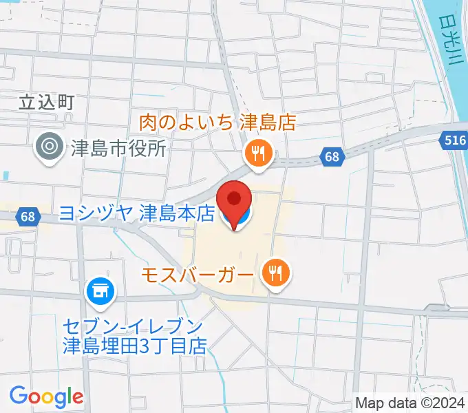 矢木楽器店 ヨシヅヤ津島センターの地図