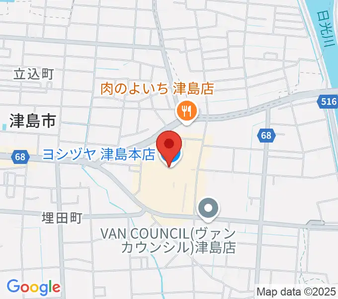 矢木楽器店 ヨシヅヤ津島センターの地図
