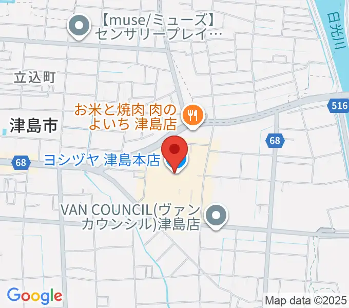 矢木楽器店 ヨシヅヤ津島センターの地図