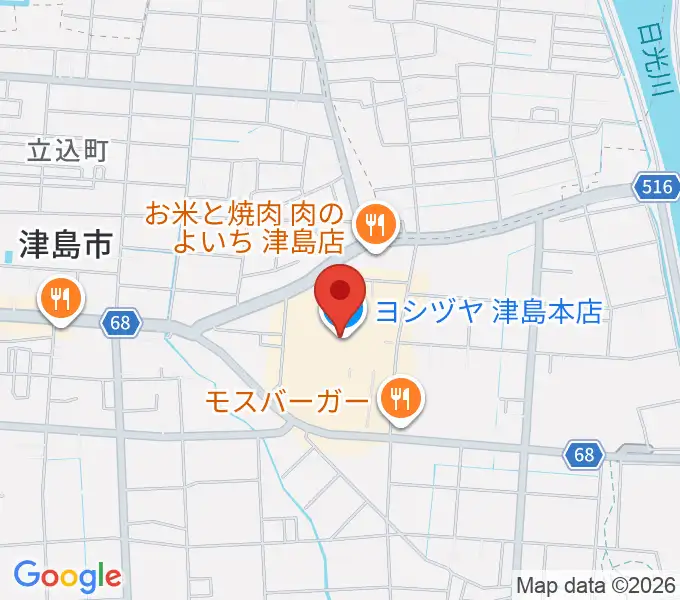 矢木楽器店 ヨシヅヤ津島センターの地図