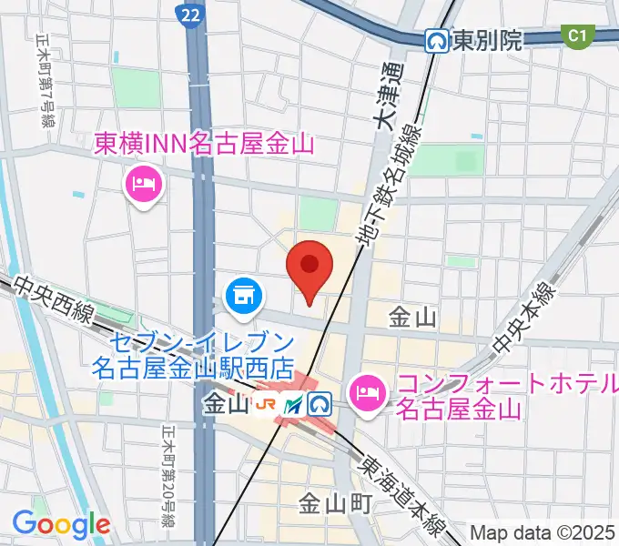 ヨモギヤ楽器 金山センターの地図