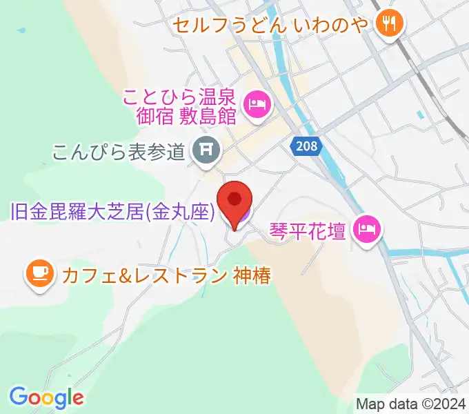 旧金毘羅大芝居劇場 金丸座の地図