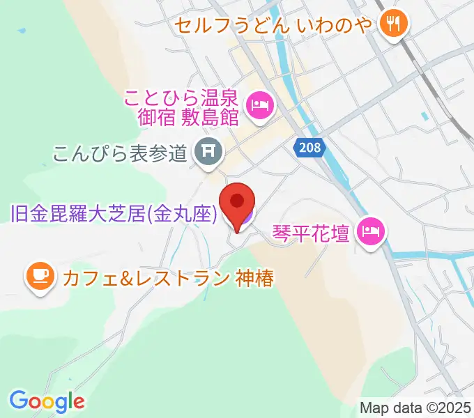 旧金毘羅大芝居劇場 金丸座の地図