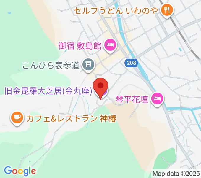 旧金毘羅大芝居劇場 金丸座の地図