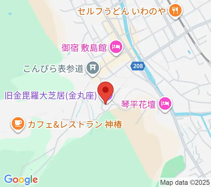 旧金毘羅大芝居劇場 金丸座の地図