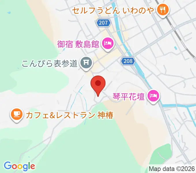 旧金毘羅大芝居劇場 金丸座の地図