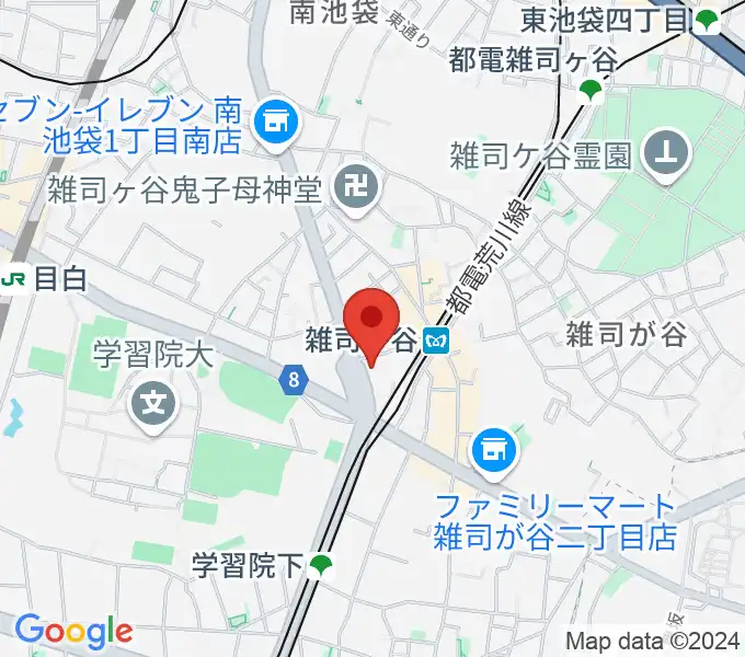 雑司が谷地域文化創造館の地図