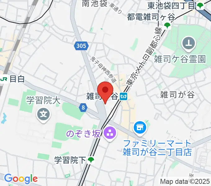 雑司が谷地域文化創造館の地図