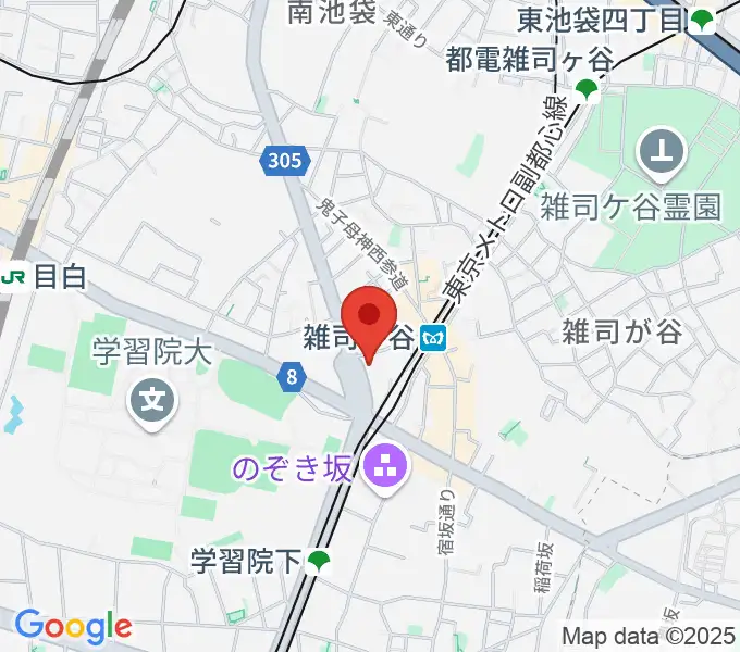 雑司が谷地域文化創造館の地図