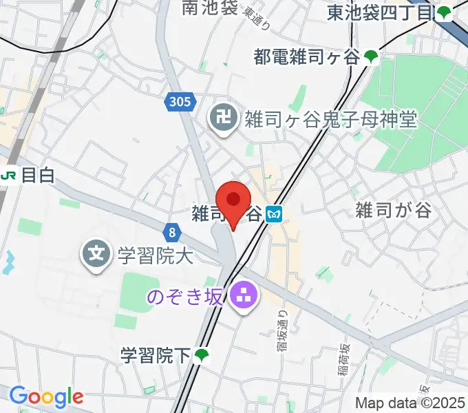 雑司が谷地域文化創造館の地図
