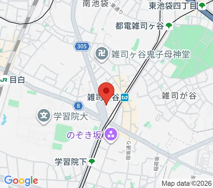 雑司が谷地域文化創造館の地図