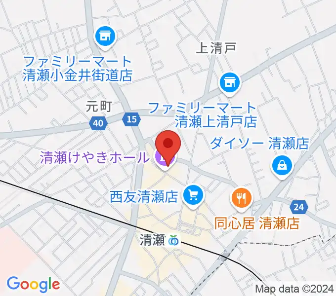 清瀬けやきホールの地図