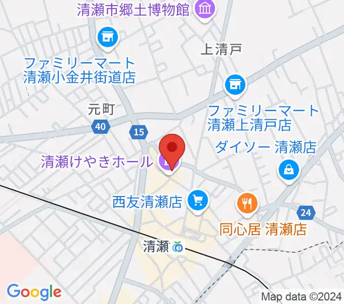 清瀬けやきホールの地図