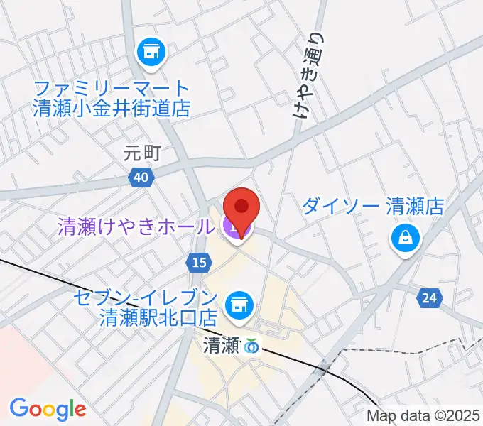 清瀬けやきホールの地図